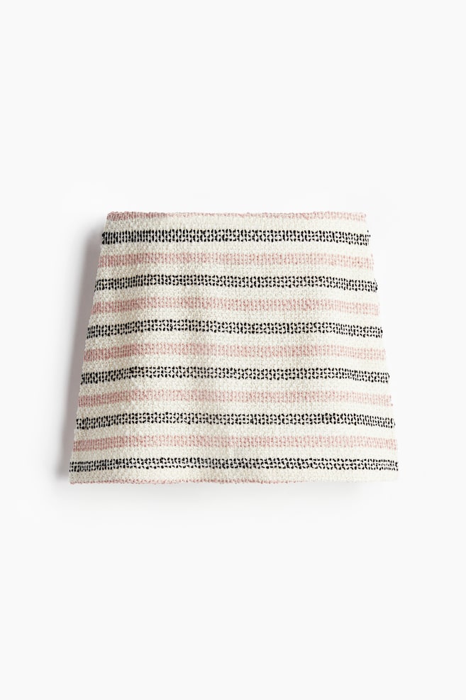 Glittery textured mini skirt - Cream/Striped - 1