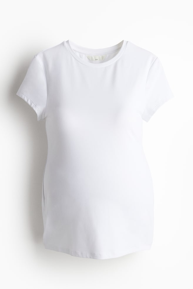 MAMA T-shirt i micro - Hvid/Sort - 2
