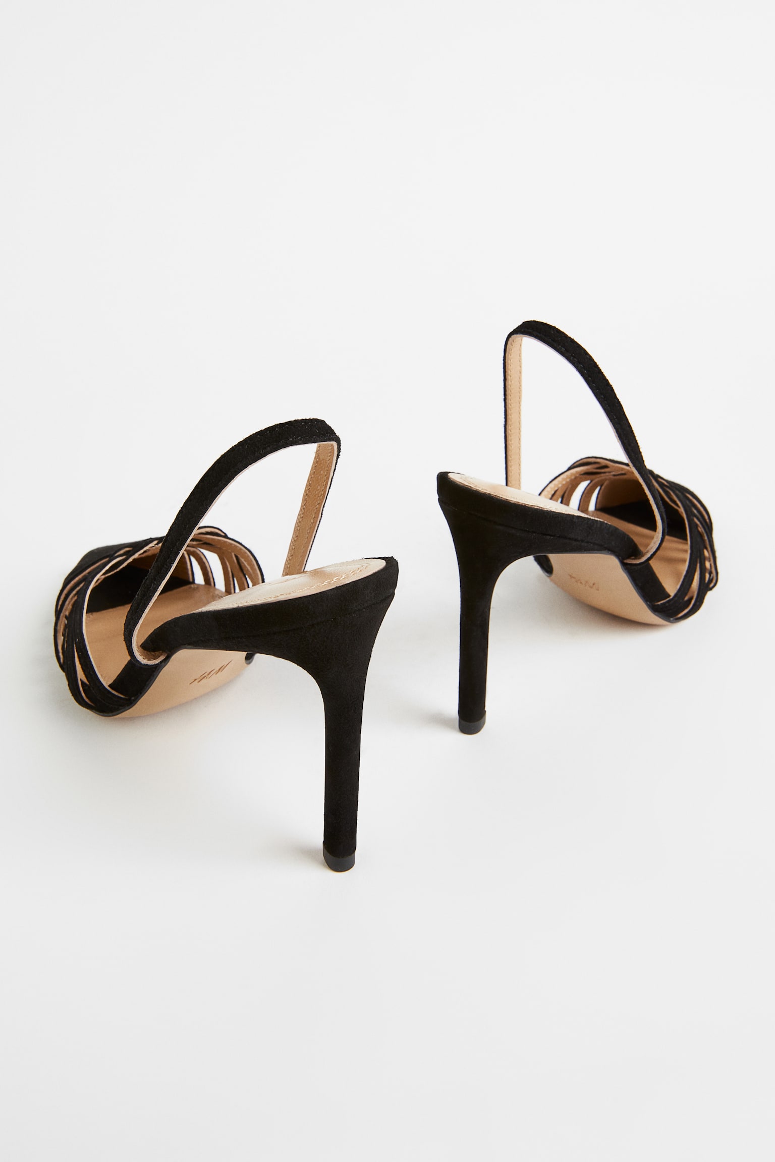 Suede Slingbacks - Black/Greige - 5