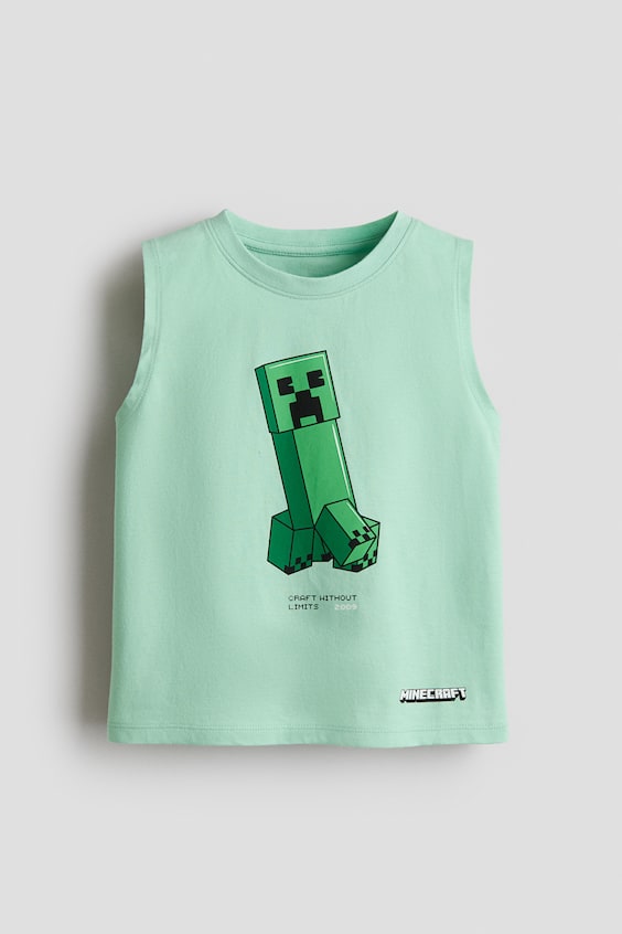 Детские топы H&M Printed-Motif Cotton Tank Top