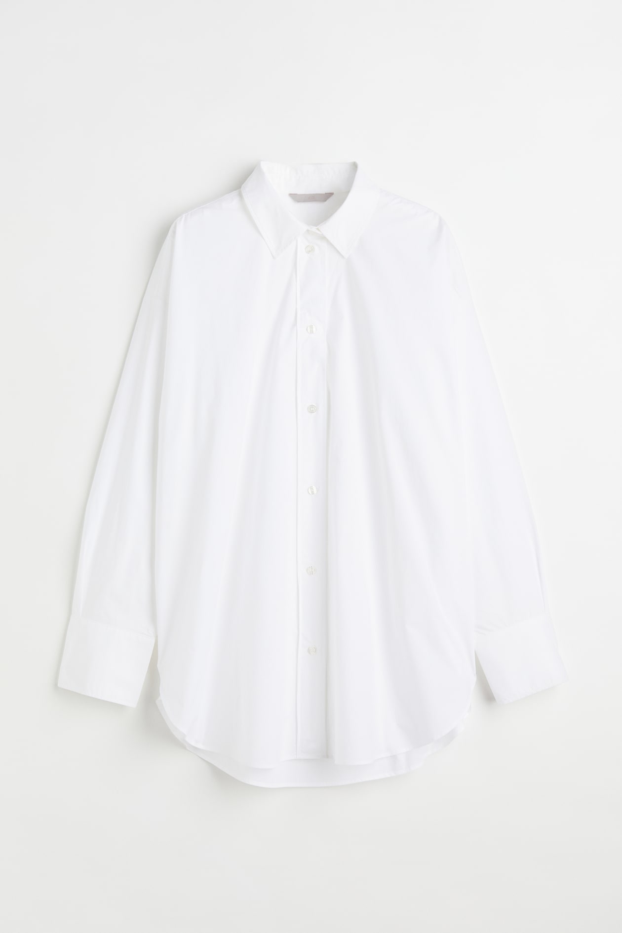 Cotton Poplin Shirt - Long sleeve - White - Ladies | H&M US