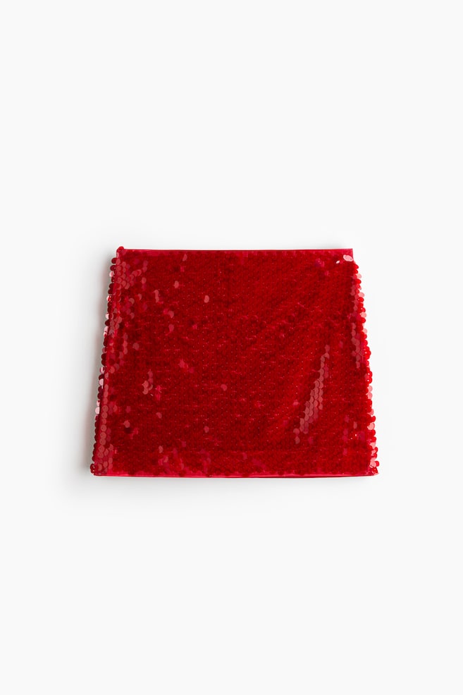 Sequined Skirt - Red - 1