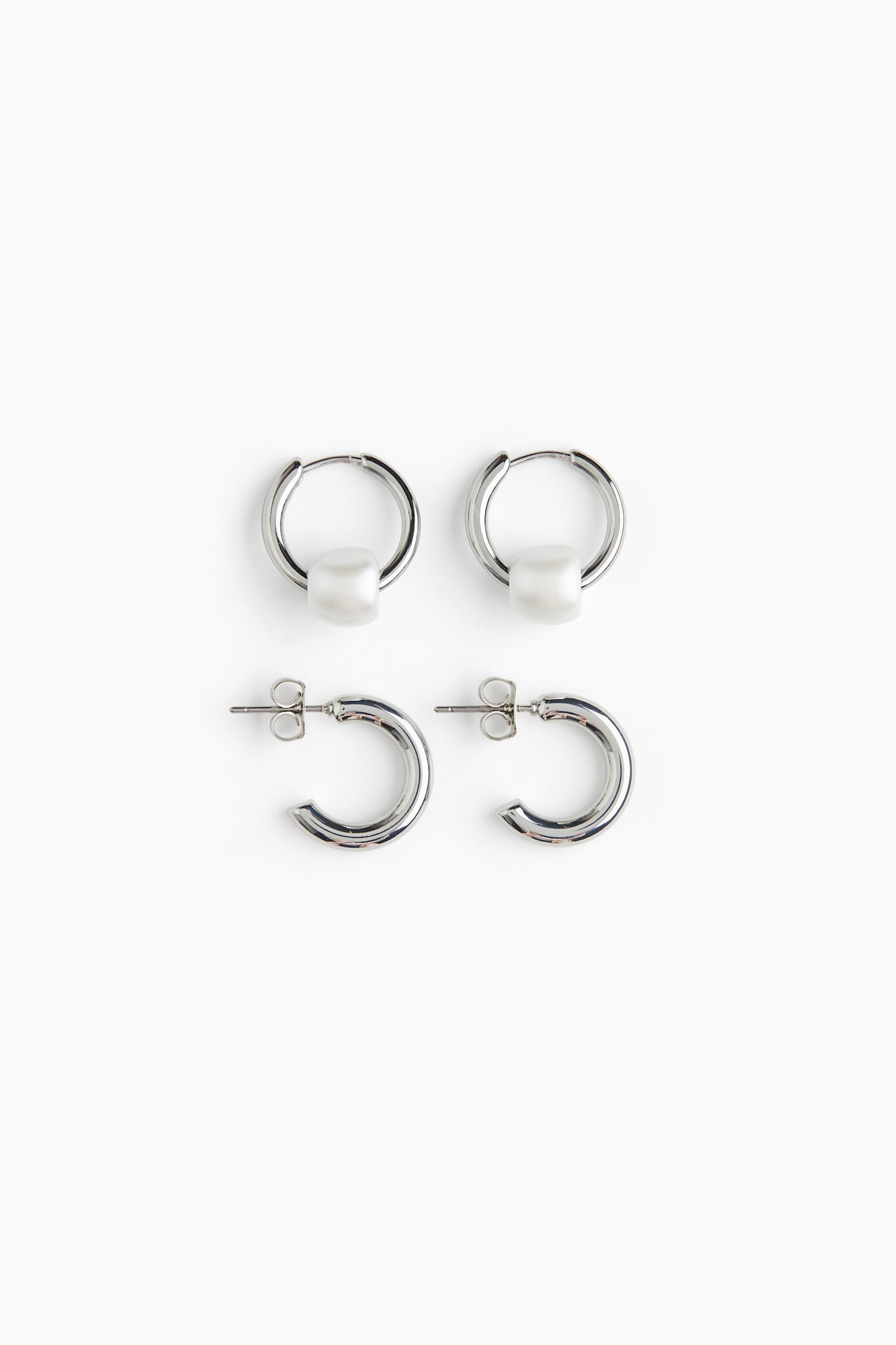 2 pairs earrings - Silver-coloured - 1