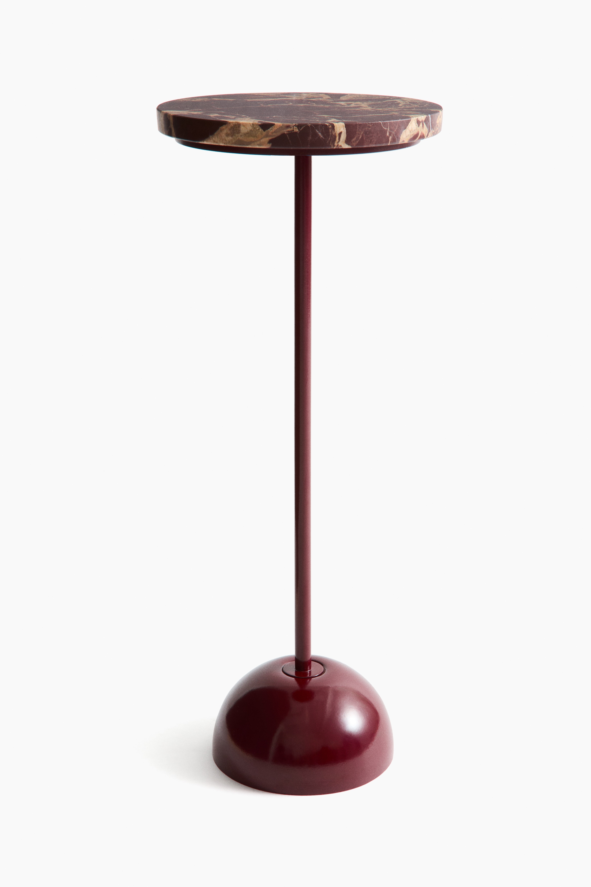 Metal pedestal - Burgundy/Marbled/Dark brown/Marbled/Silver-coloured/Light grey/Black/Marbled