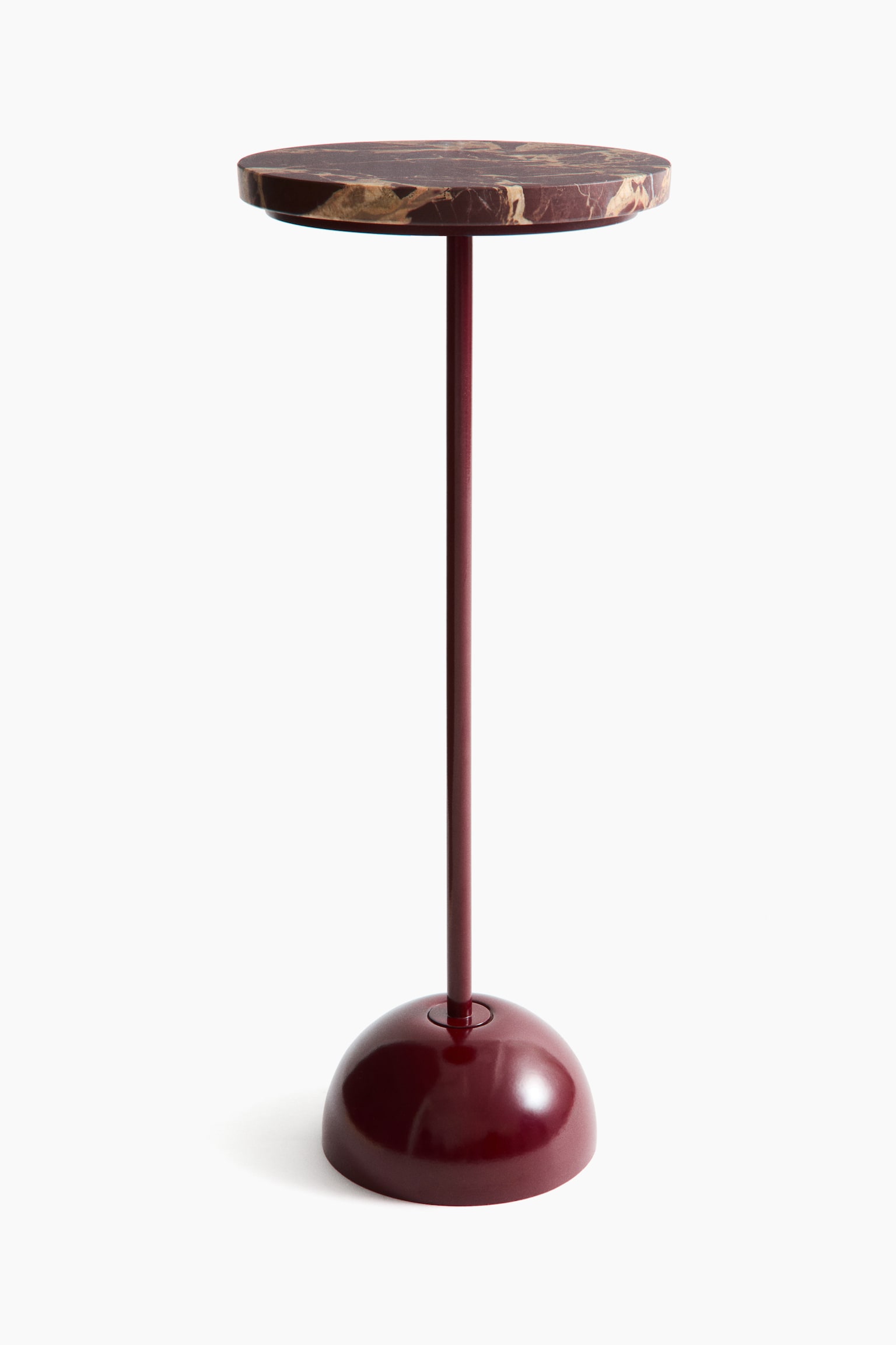 Metal pedestal - Burgundy/Marbled/Dark brown/Marbled/Silver-coloured/Light grey - 1