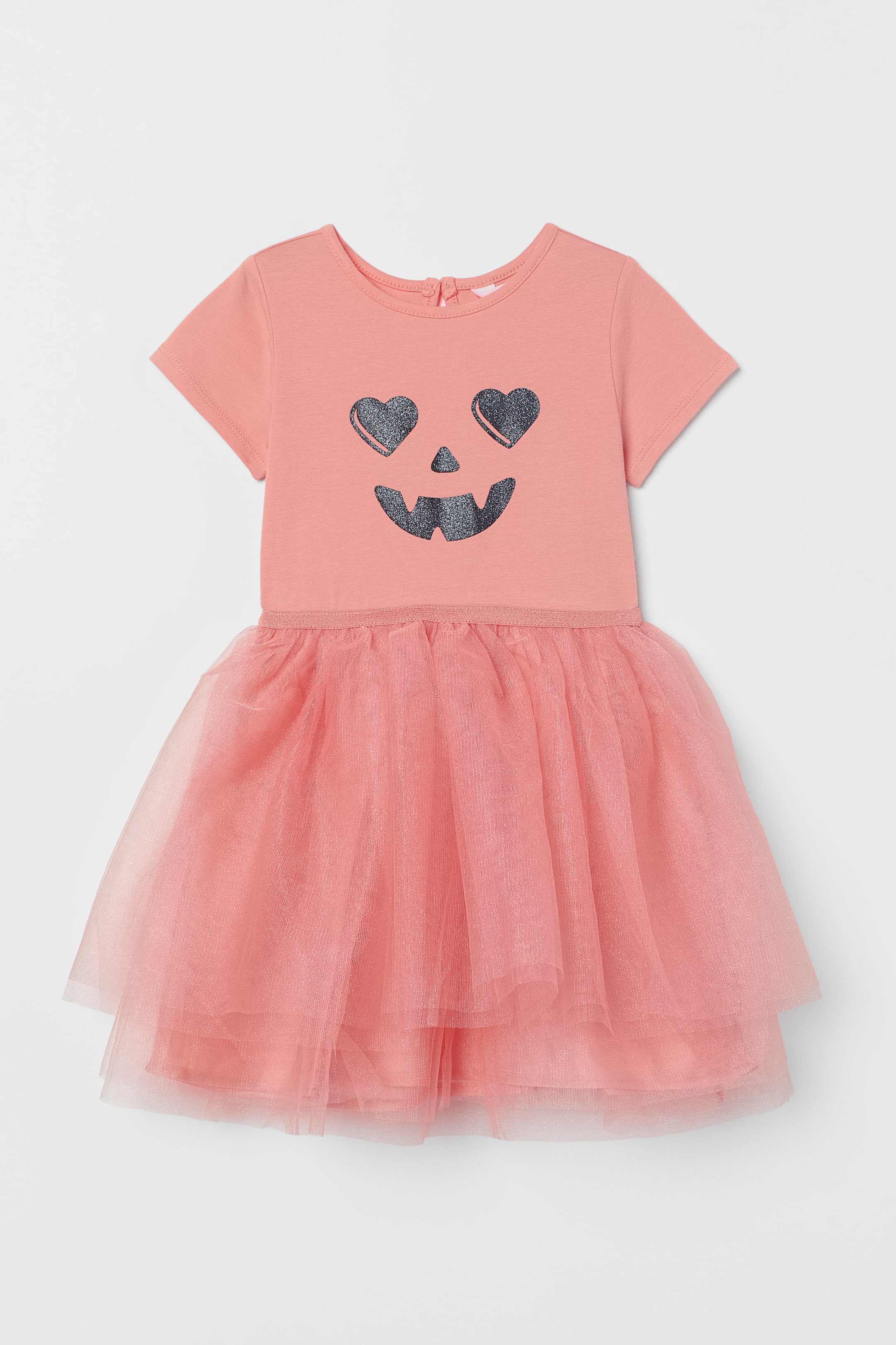 Ampliar la imagen: Vestido con falda de tul - Rosa palo/Calabaza - Kids | H&M MX 1
