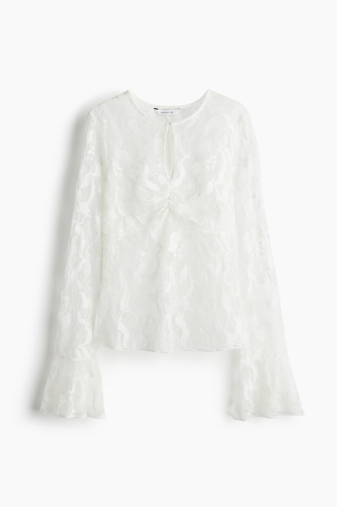 Blouse en dentelle - Blanc - 1