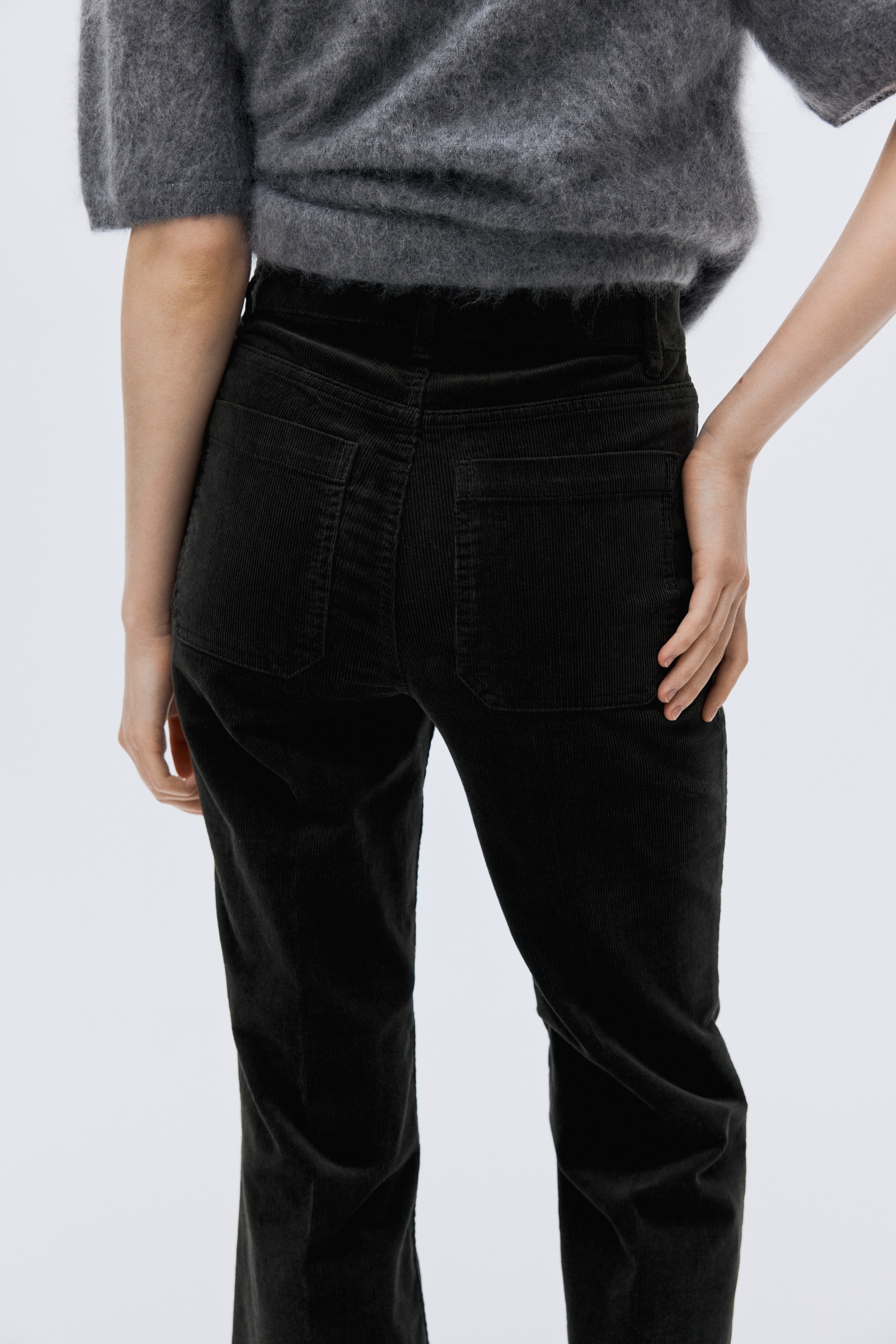 Flared corduroy trousers