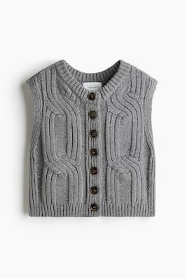 Cable-knit waistcoat