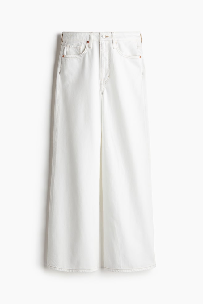 Jean ample très doux à taille très haute - Blanc/Bleu denim clair - 1