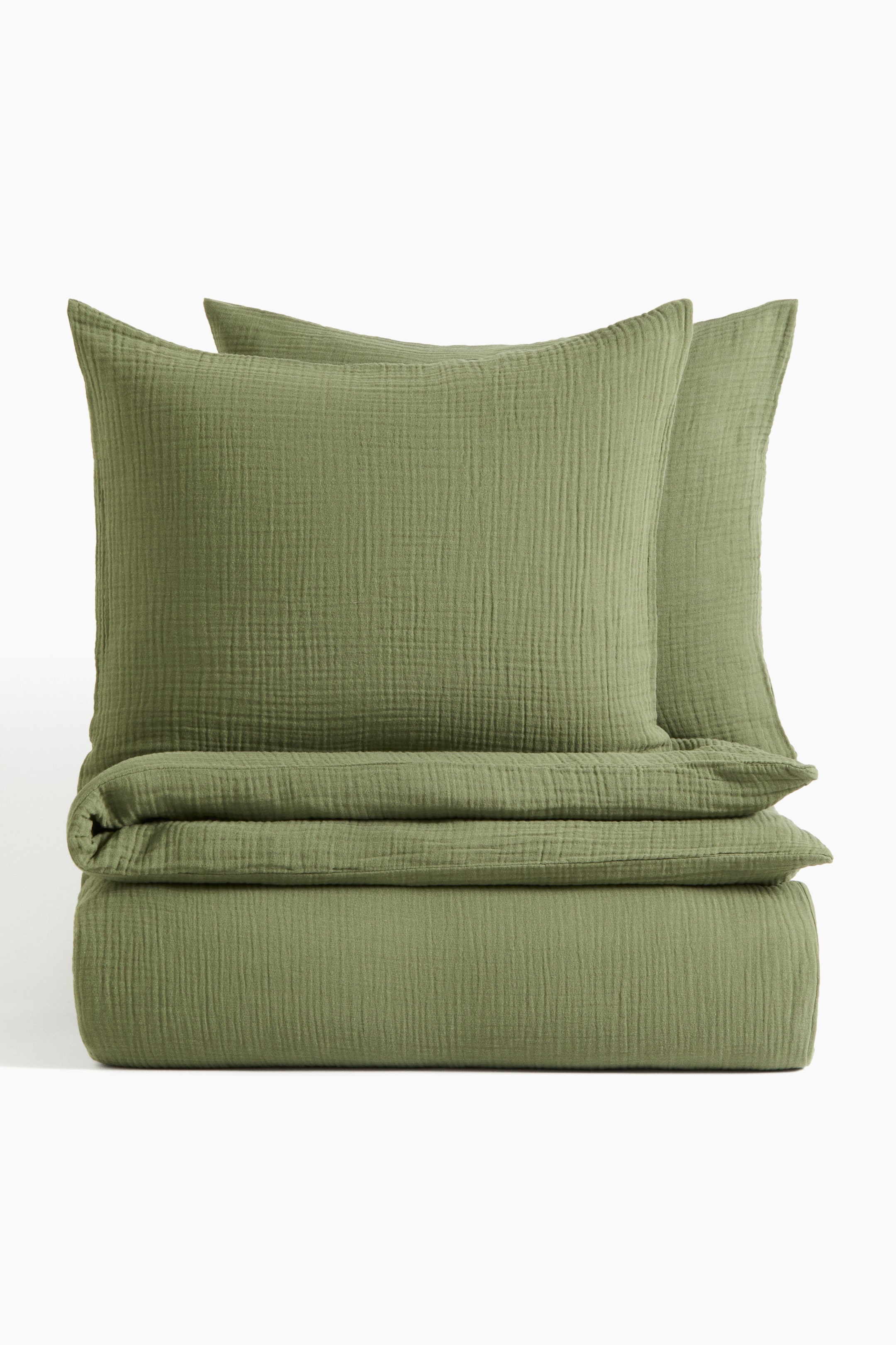View larger image: Muslin double/king duvet cover set - Green - Home All | H&M 1
