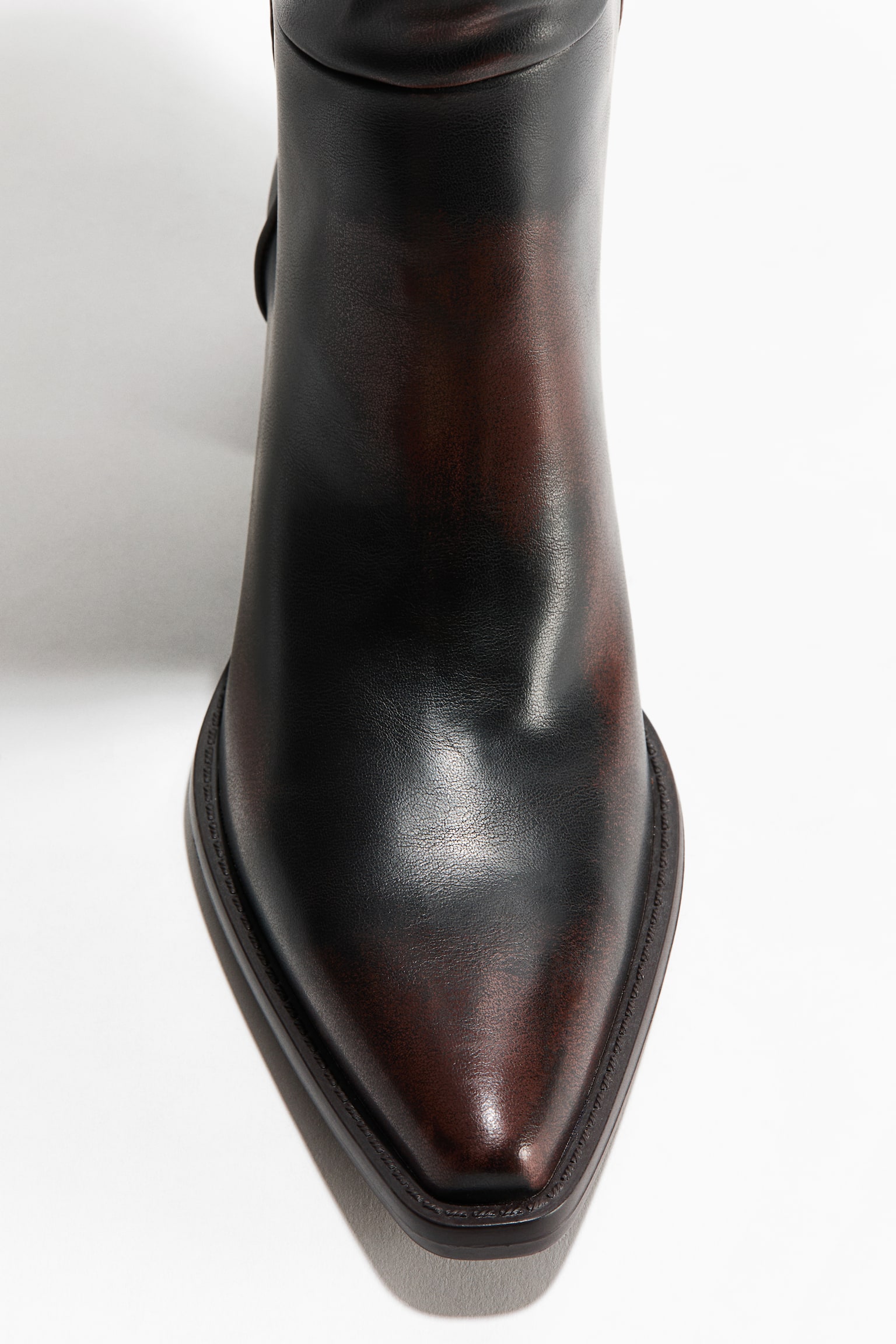 Женские ботинки H&M Knee-High Cowboy, цвет: Тёмный коричневый — фото 6