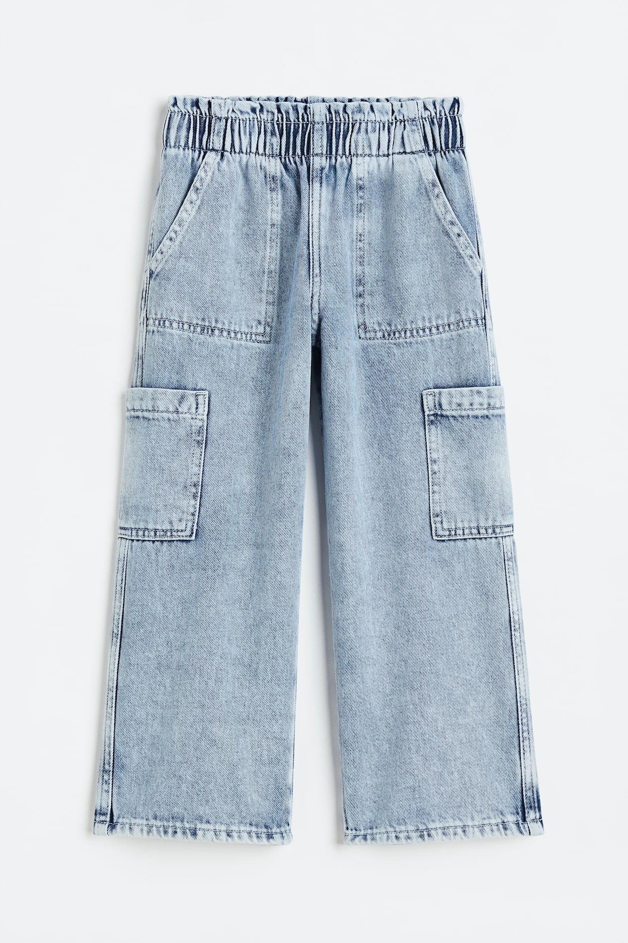 Cargo pull-on trousers - Regular waist - Long - Light denim blue - Kids ...