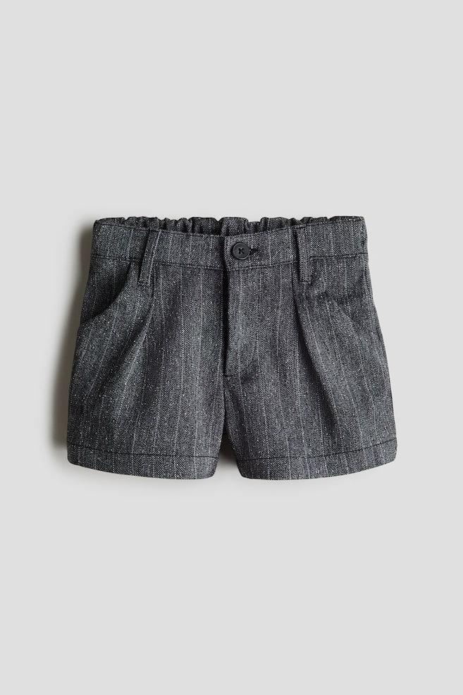Pleated Shorts - Dark grey/Pinstripe - 1