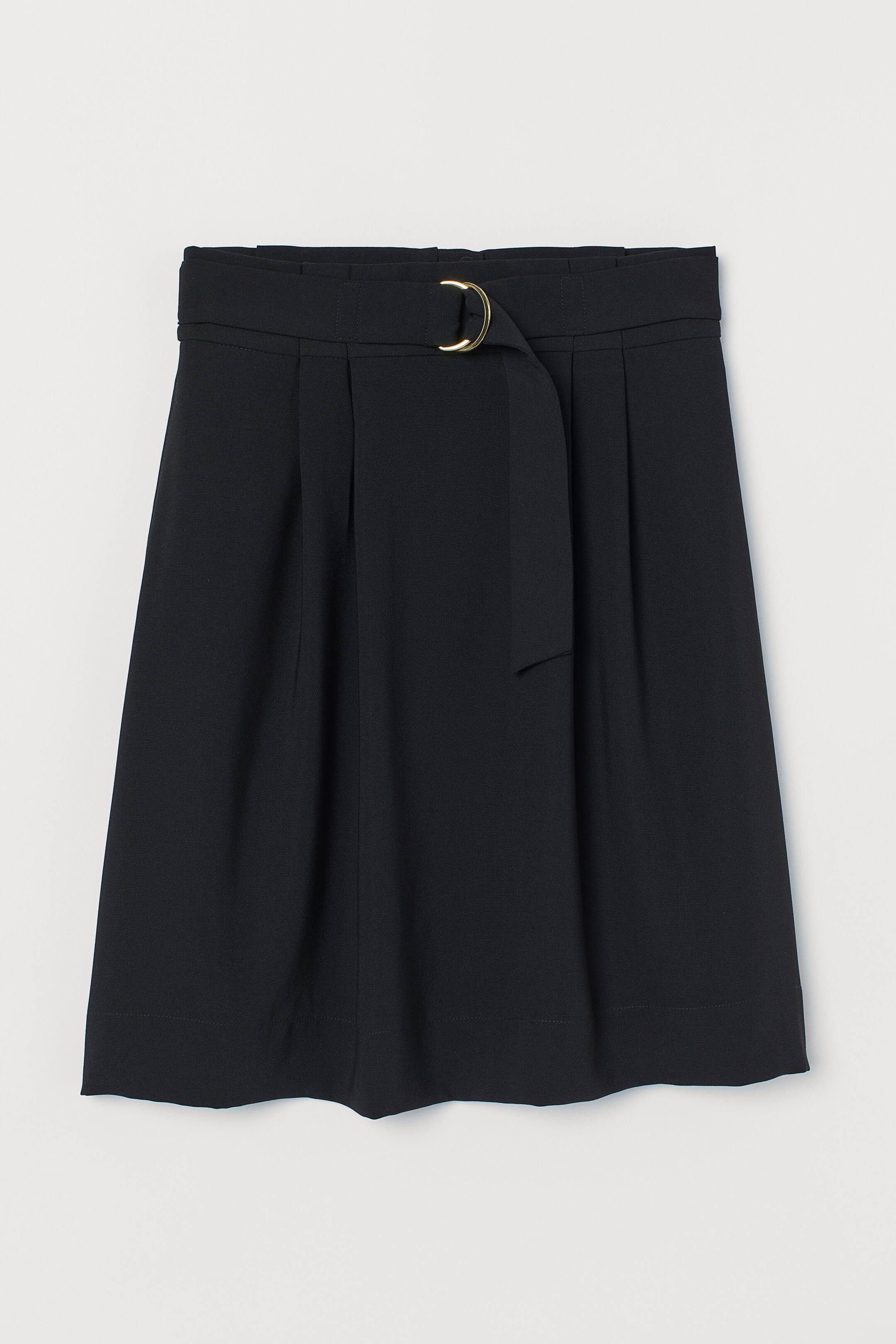 Skirt with a belt - High waist - Short - Black - Ladies | H&M GB