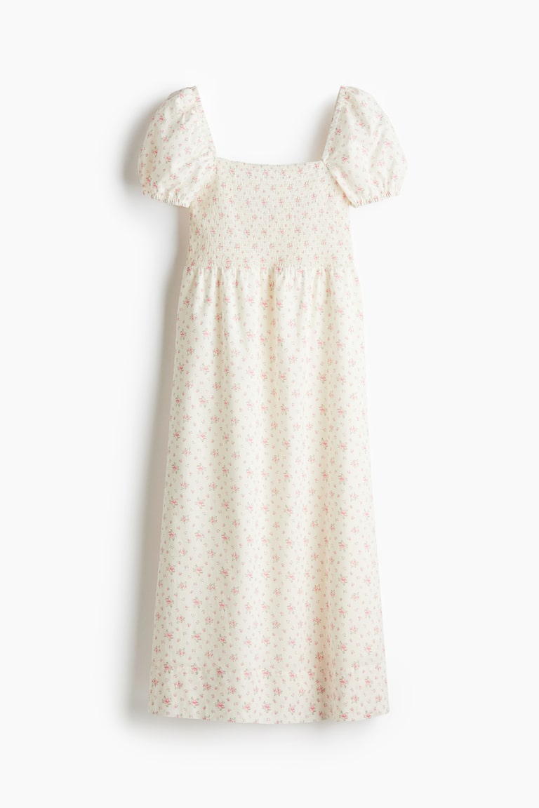 h&m airy cotton dress Ladies - White Cotton Dress with Belt - Size: M