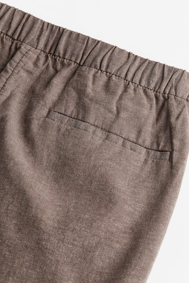 Shorts Regular Fit - Ljusbrun/Ljusbeige/Crèmevit/Kritstrecksrandig - 4