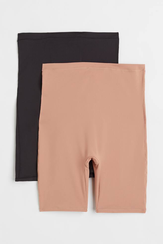 MAMA 2-pack cycling shorts - Beige/Black/Old rose