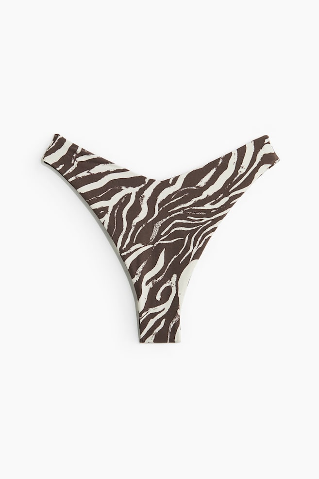 Sports Brazilian Bikini Bottoms - Brown/zebra print/Red - 1