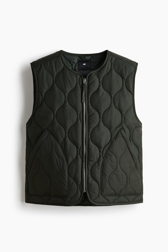 Quilted Vest - Dark green/Black - 1
