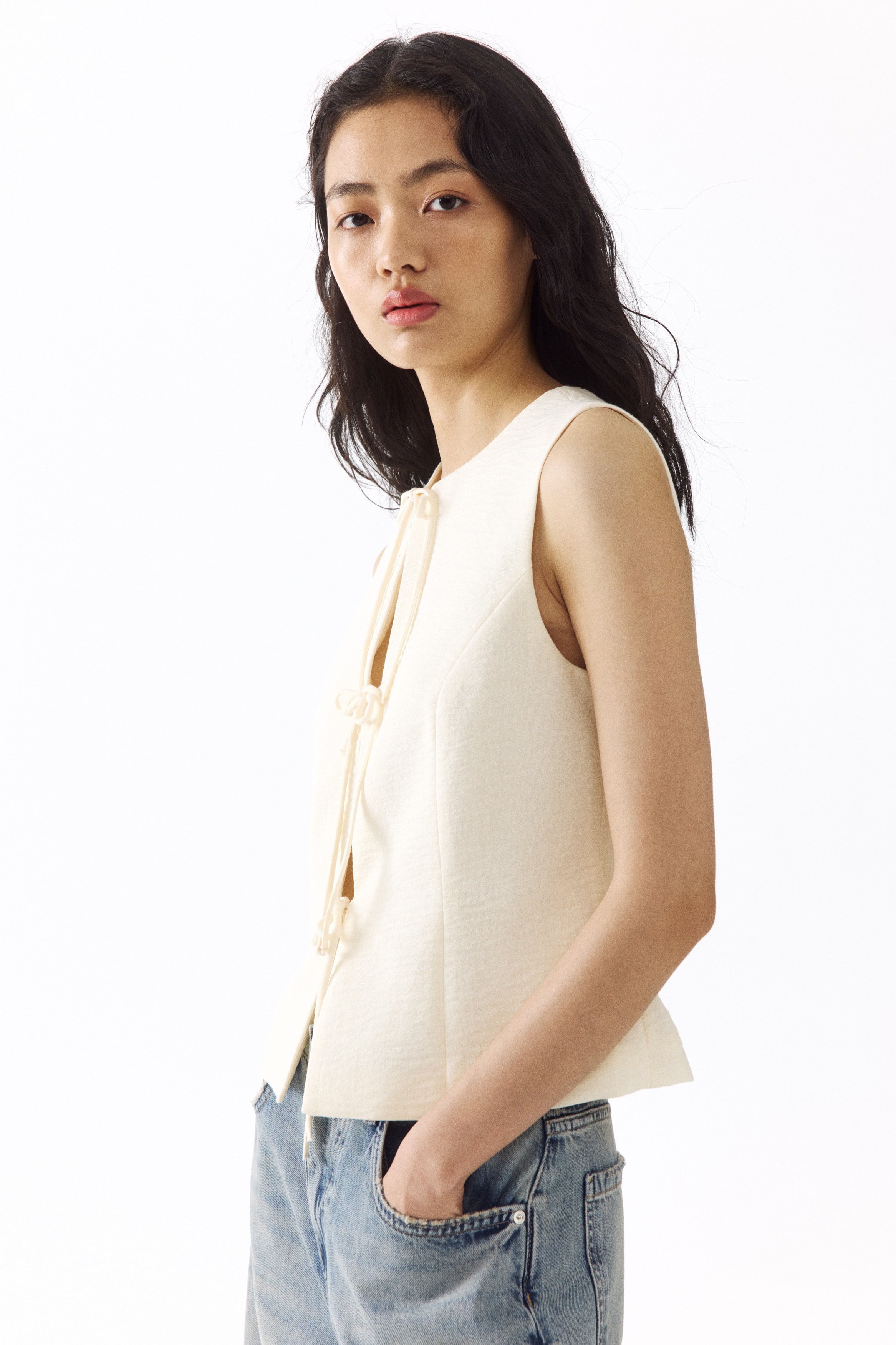 Tie-detail waistcoat