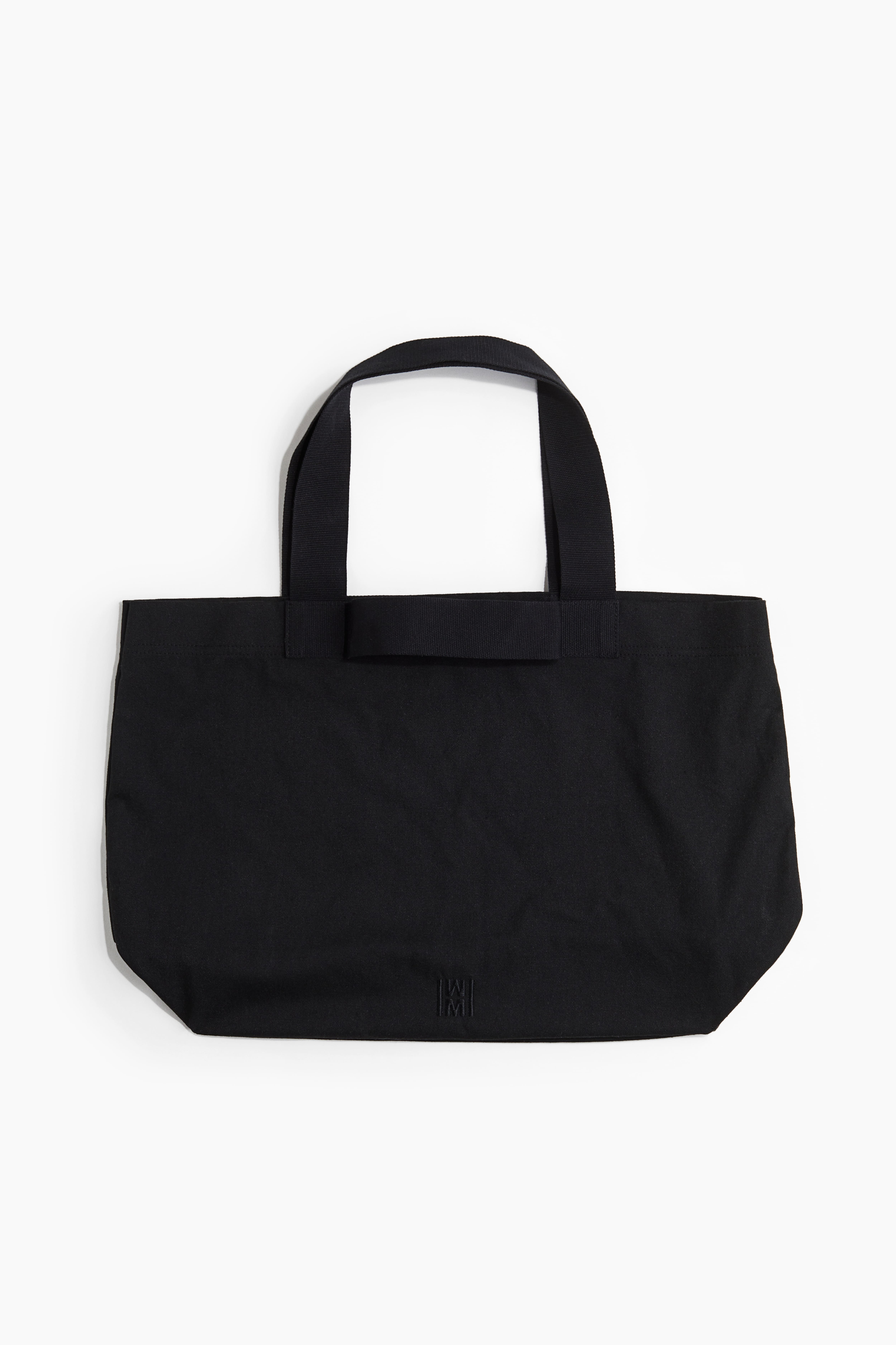 Black canvas shopper bag best sale