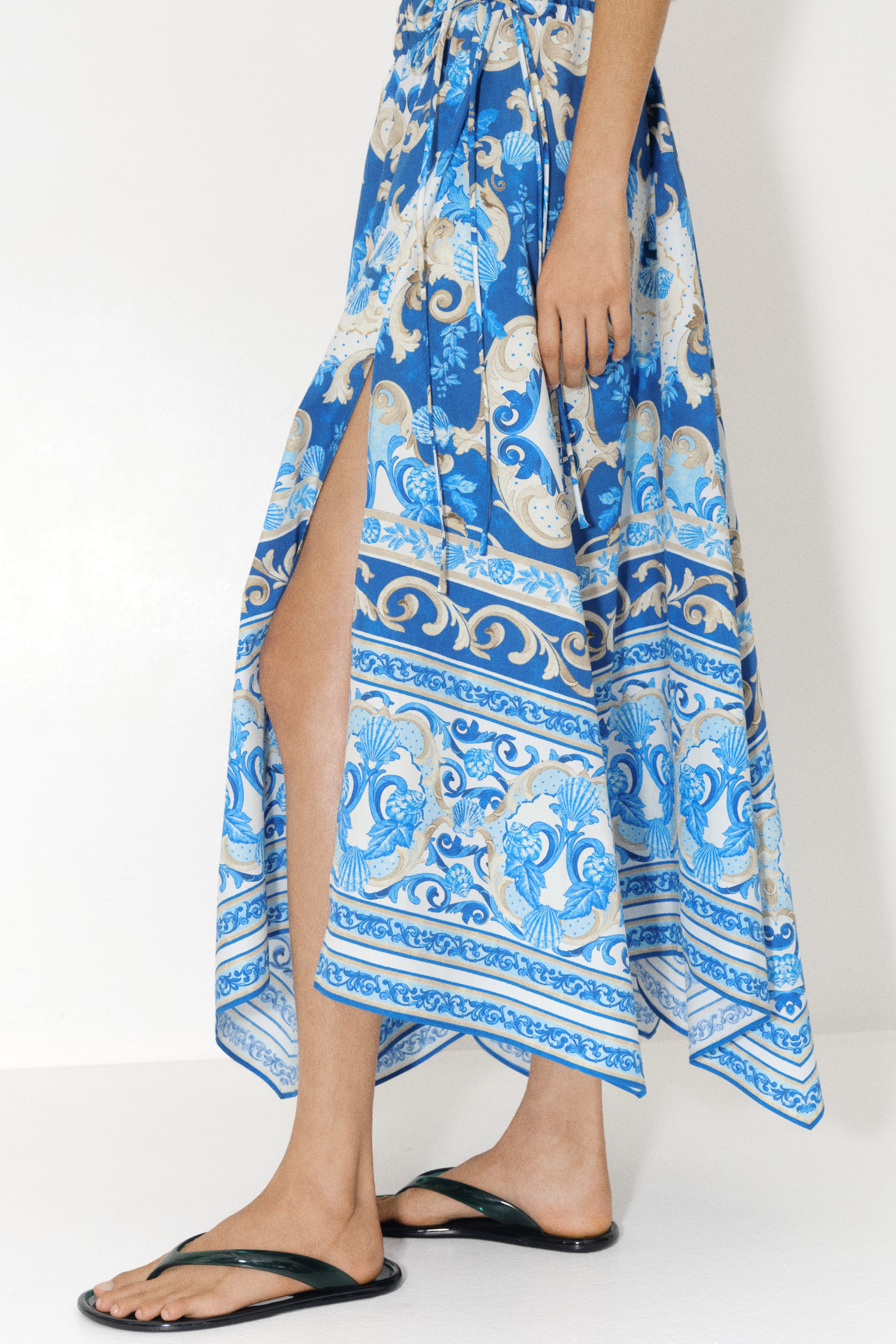 Drawstring-Detail Poplin Skirt