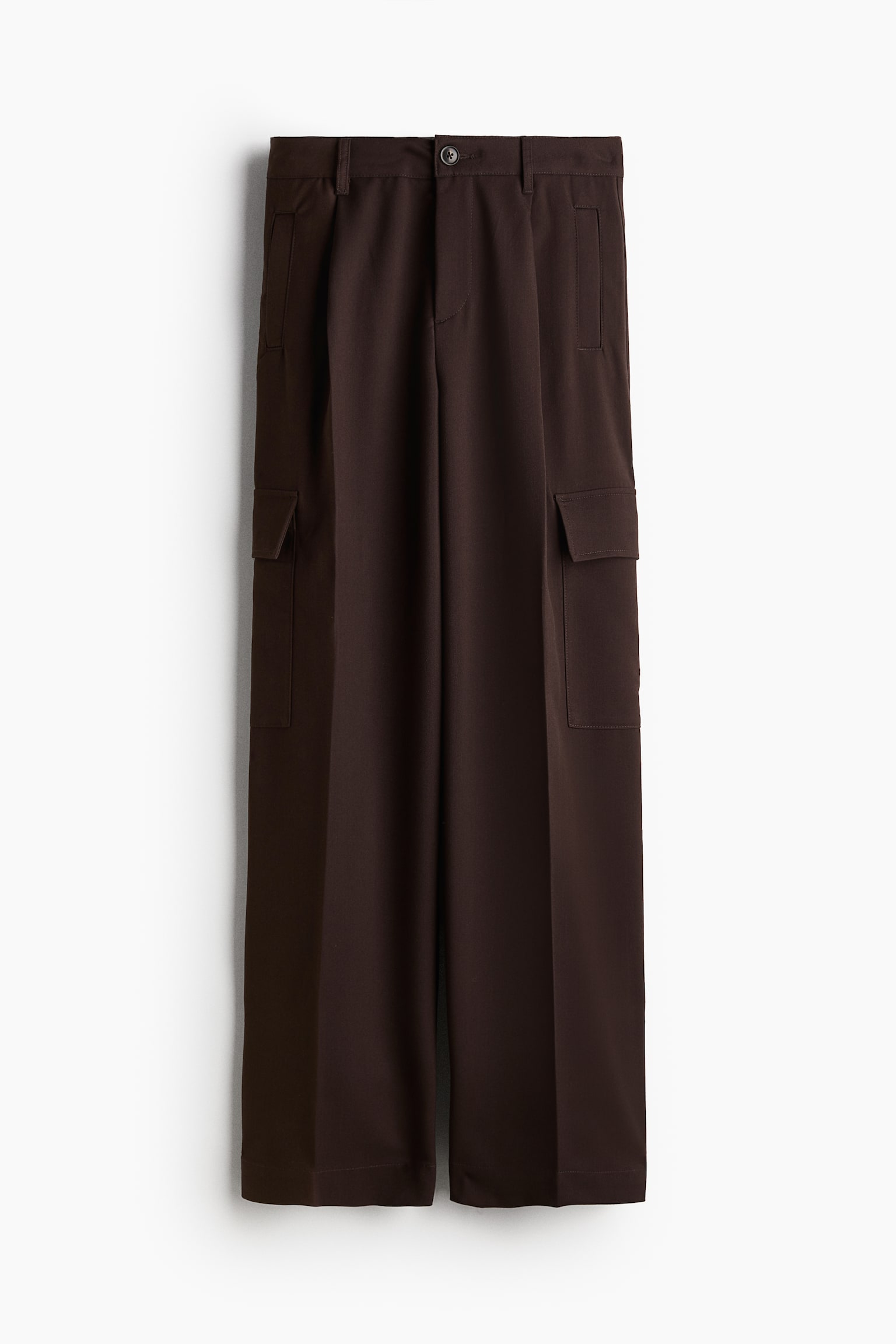 Wide cargo trousers - Dark brown/Khaki green - 2