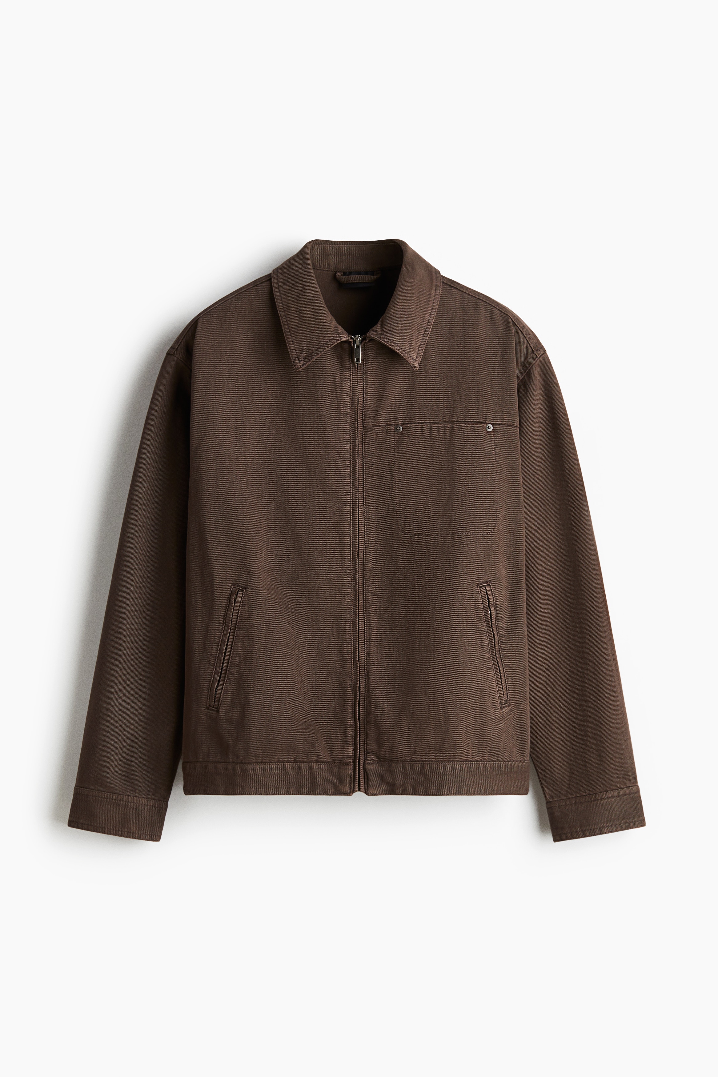 ルーズフィット デニムユーティリティジャケット - ブラウン