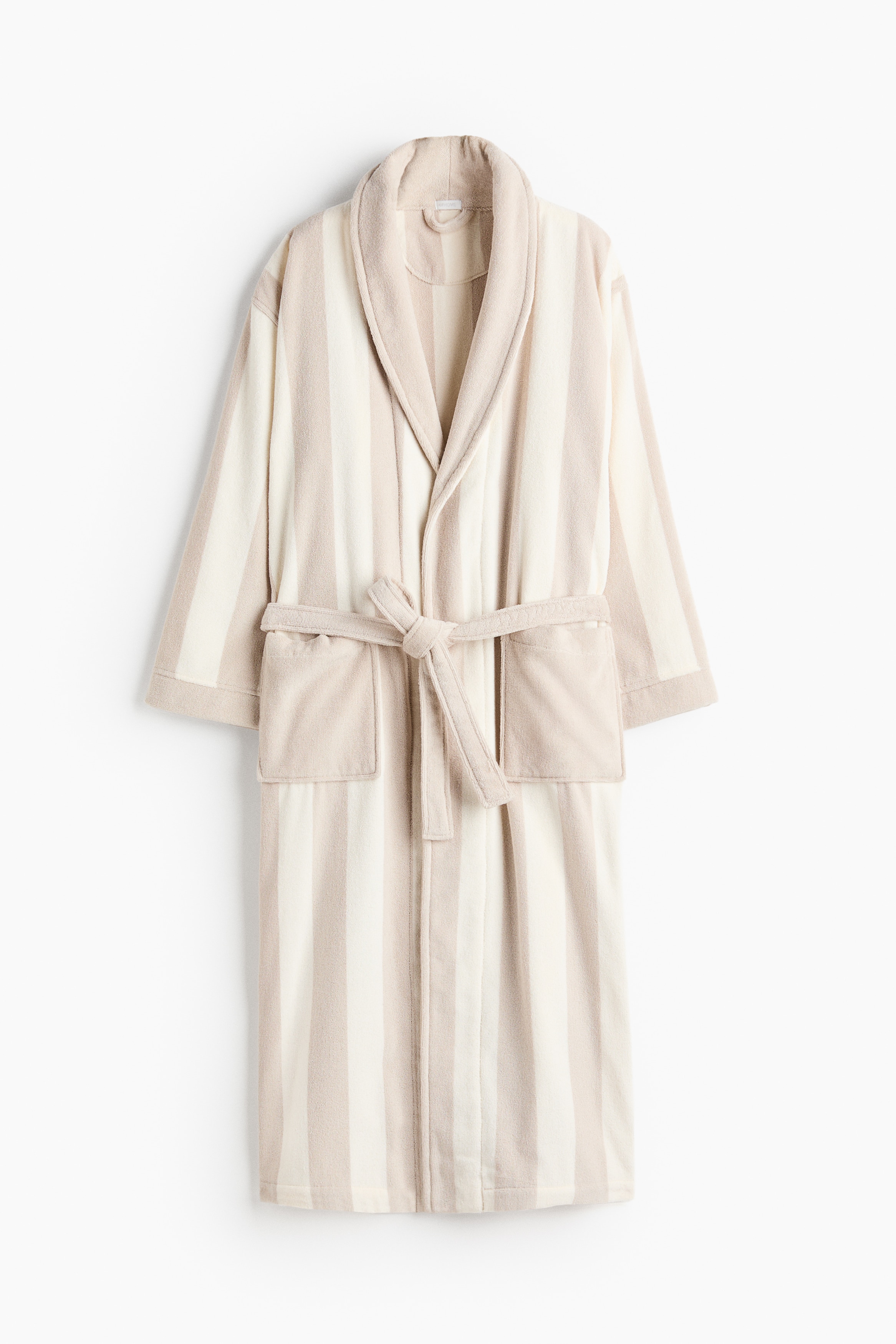 Cotton terry dressing gown - Beige/Striped/White/Blue striped/White/Dark brown striped/Dark green/Striped/Yellow/Striped