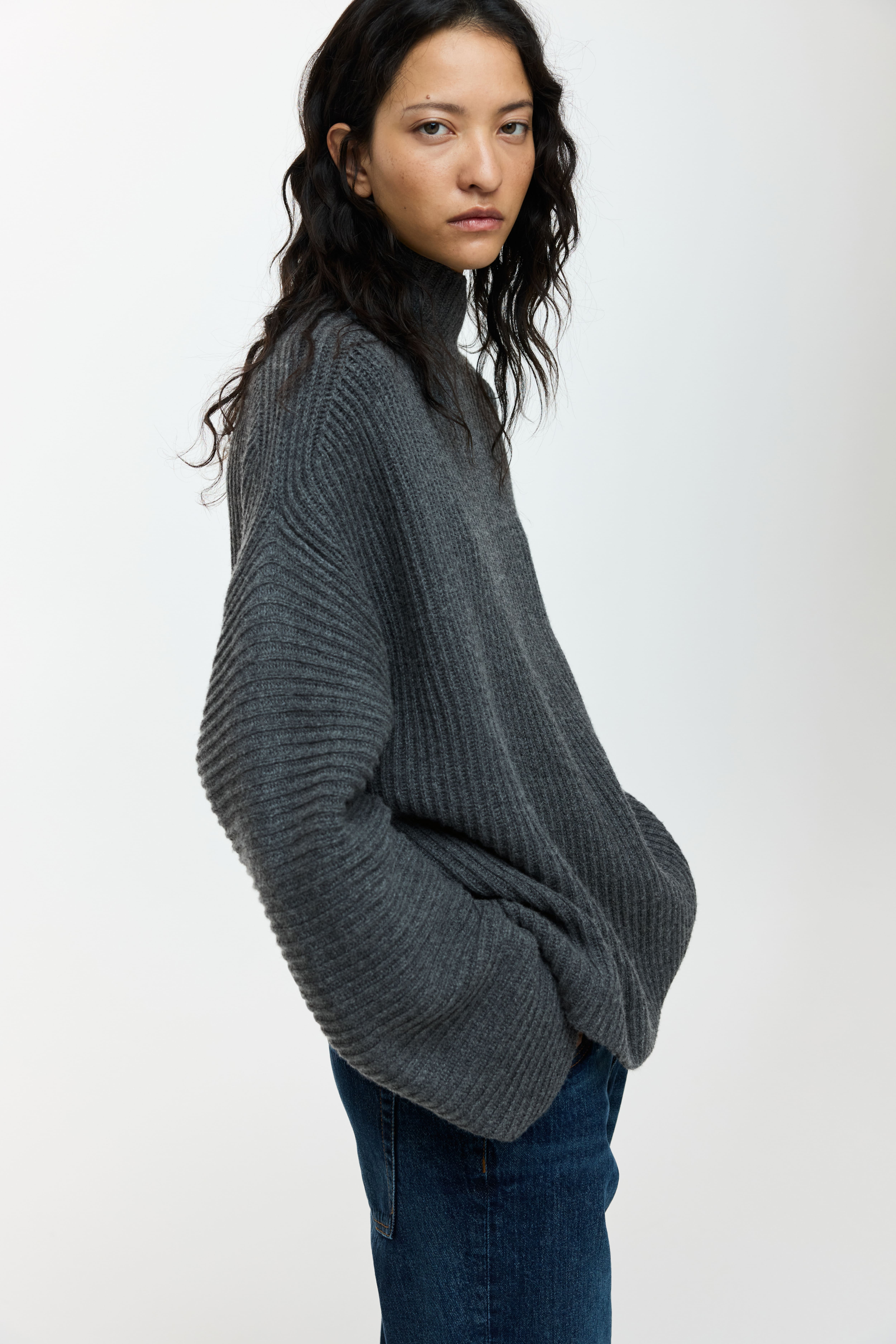 Rib-Knit Wool-Blend Sweater