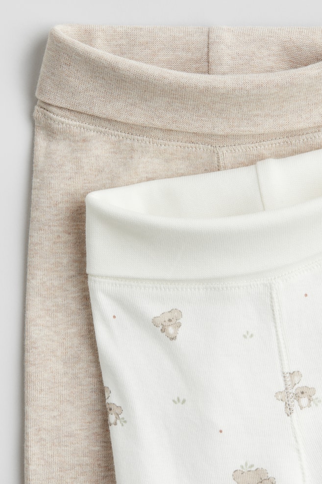 2pack Cotton Leggings with Covered Feet Light beige/koalas Kids