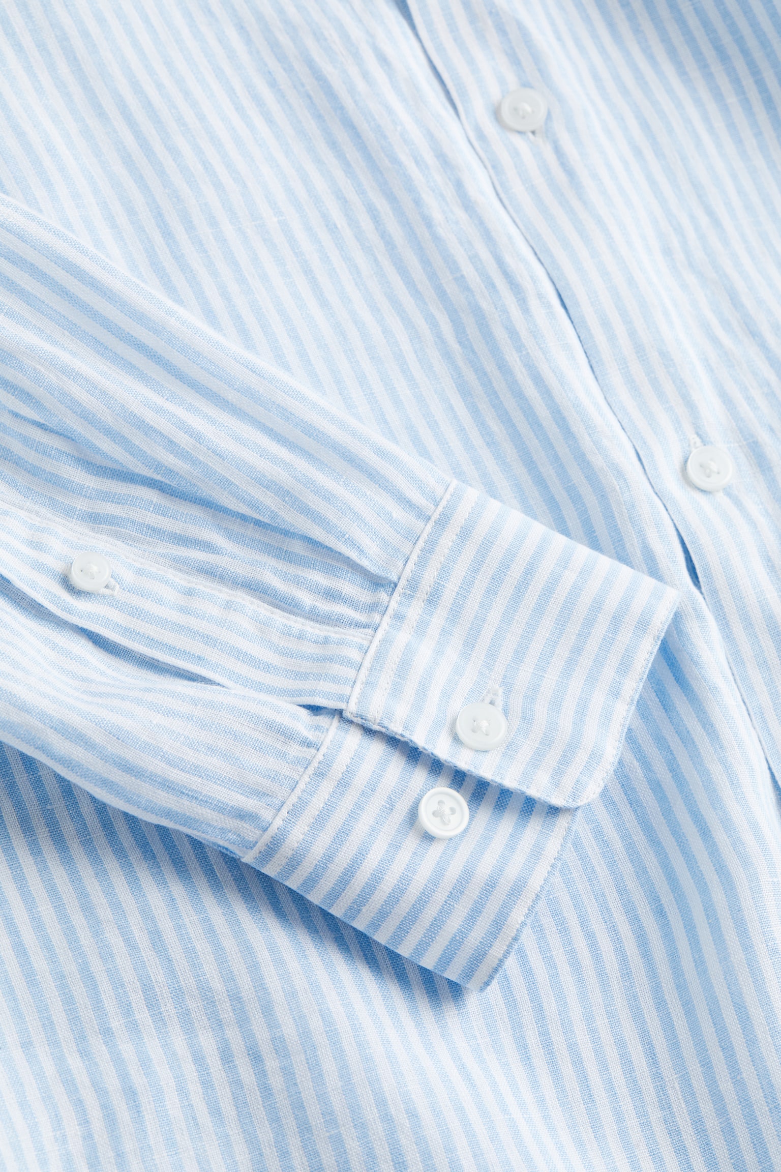 Regular Fit Linen Shirt - Light blue/White stripe/White/Light beige/Light blue/Light beige/Light beige/Stripe/Black/Dark beige - 3