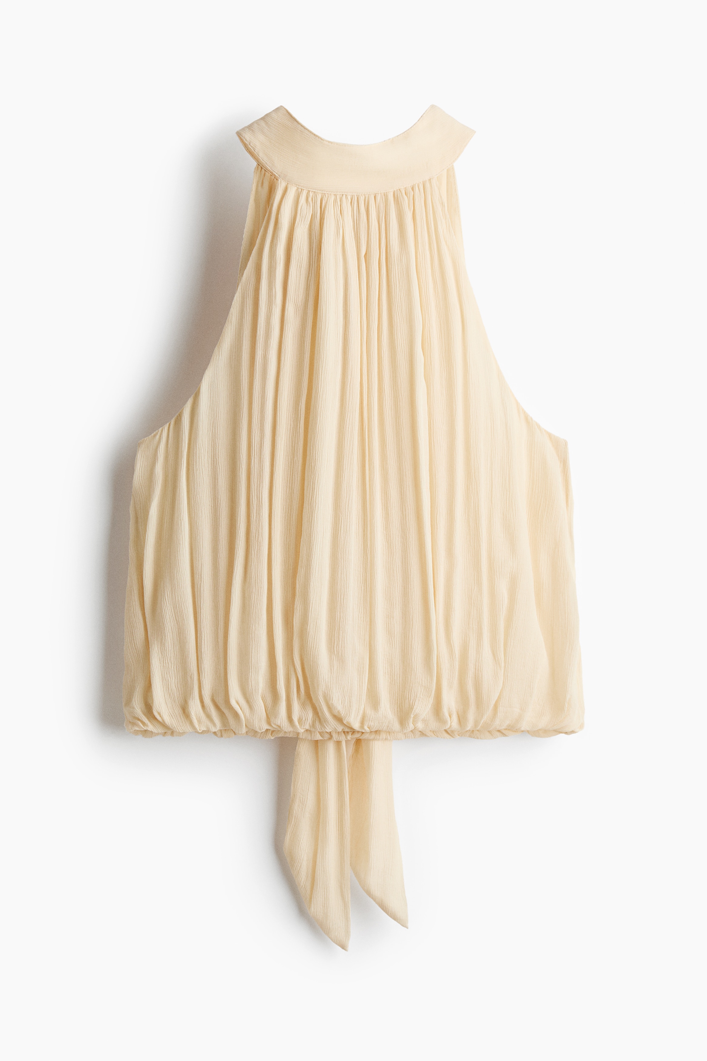 Top van crinkleviscose - Roomwit