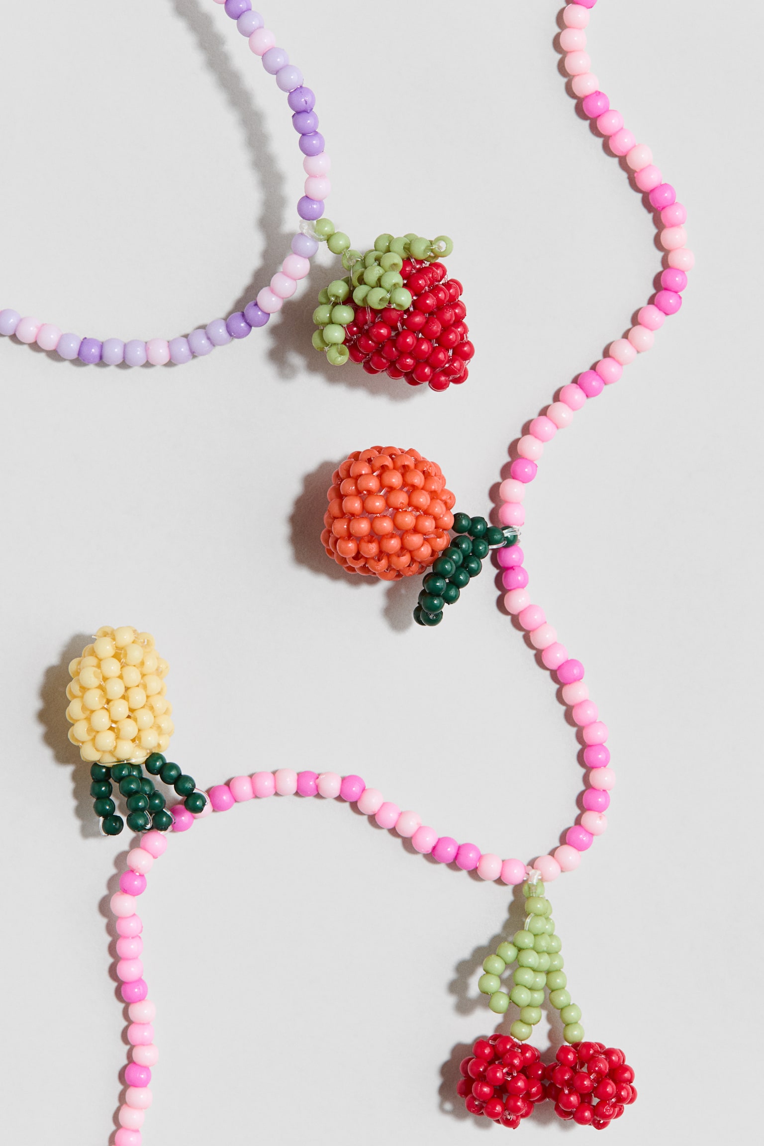 2-piece beaded jewellery set - Pink/Fruits - 2
