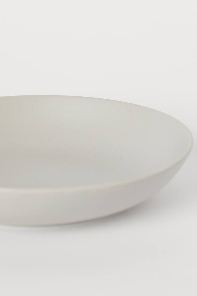 Dyb tallerken i porcelæn - Lys gråbeige/Sort - 3