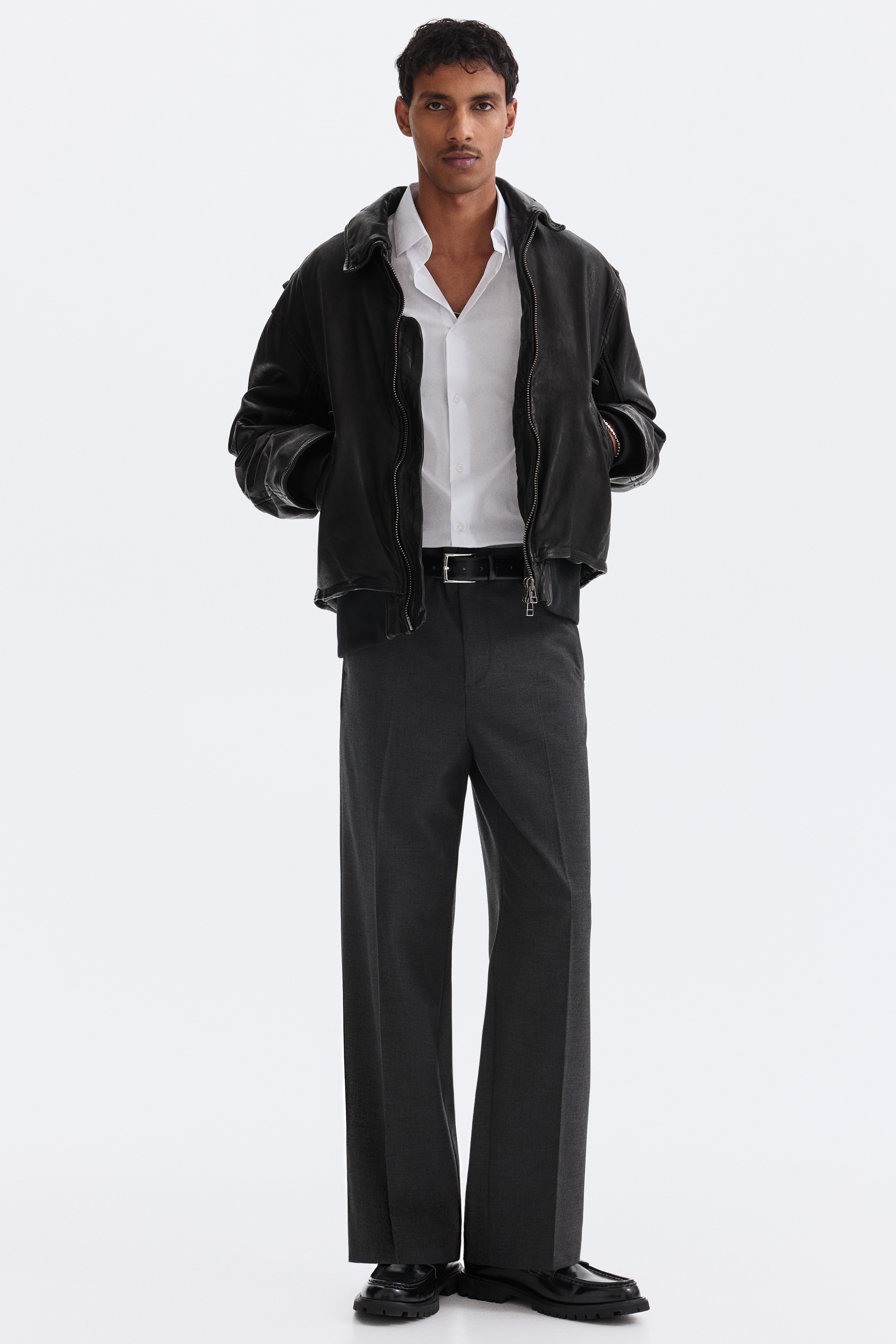 팬츠 릴랙스핏 - 다크 그레이 멜란지/블랙/베이지/다크 브라운