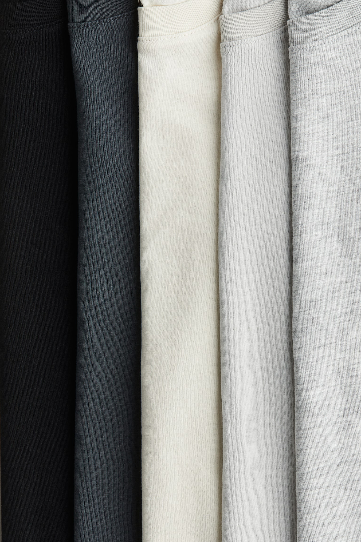 5-pack long-sleeved T-shirts - Light grey marl/Black/Beige/Striped/Dark blue/Dusty blue/Red/Blue/Green - 3