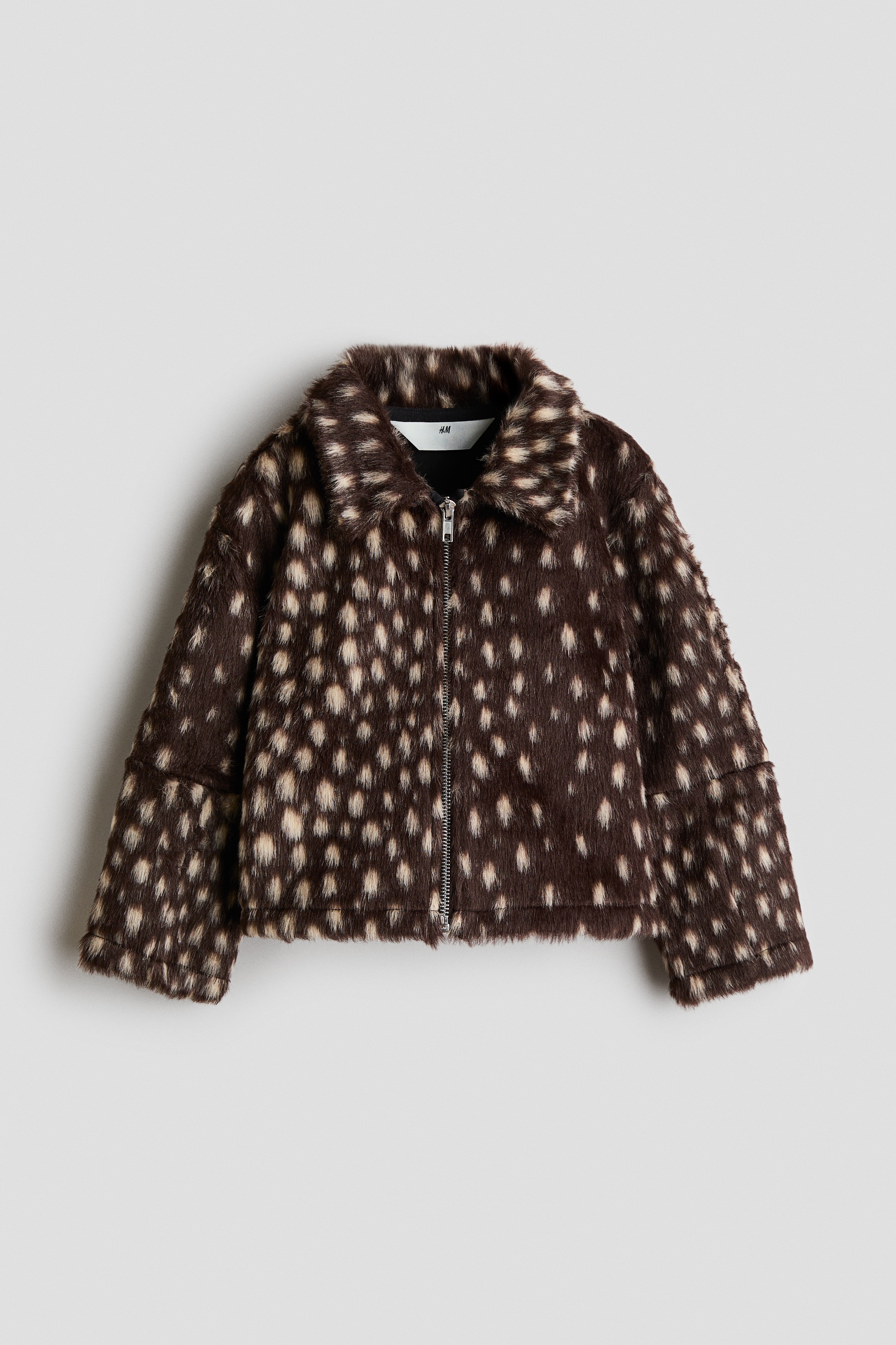 Giacca pelosa - Marrone scuro/pois