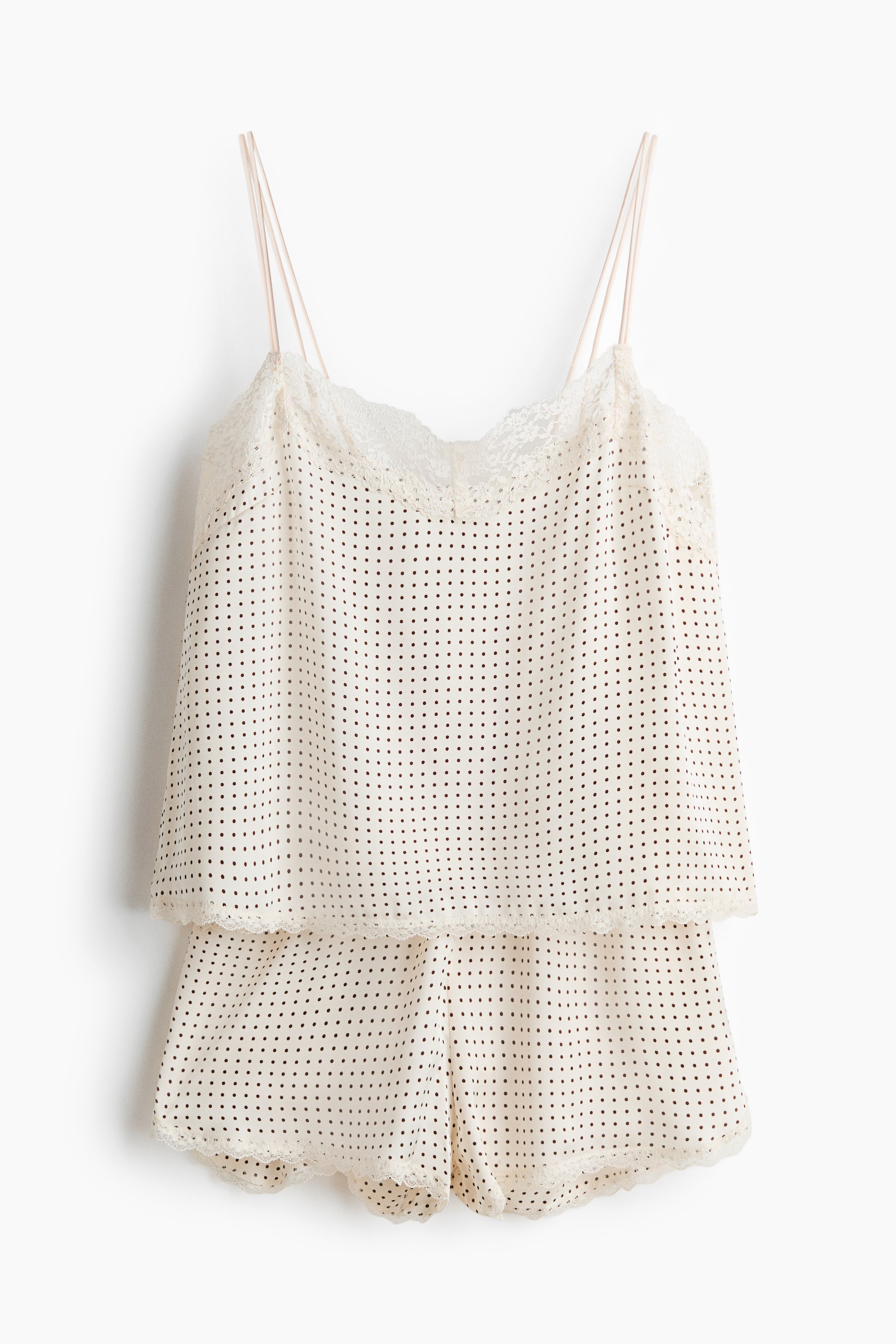 Pyjama en satin avec dentelle