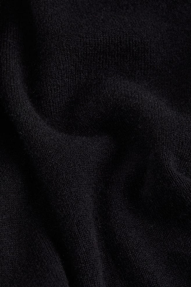 Cashmere-blend polo-neck jumper - Black/Cream - 3