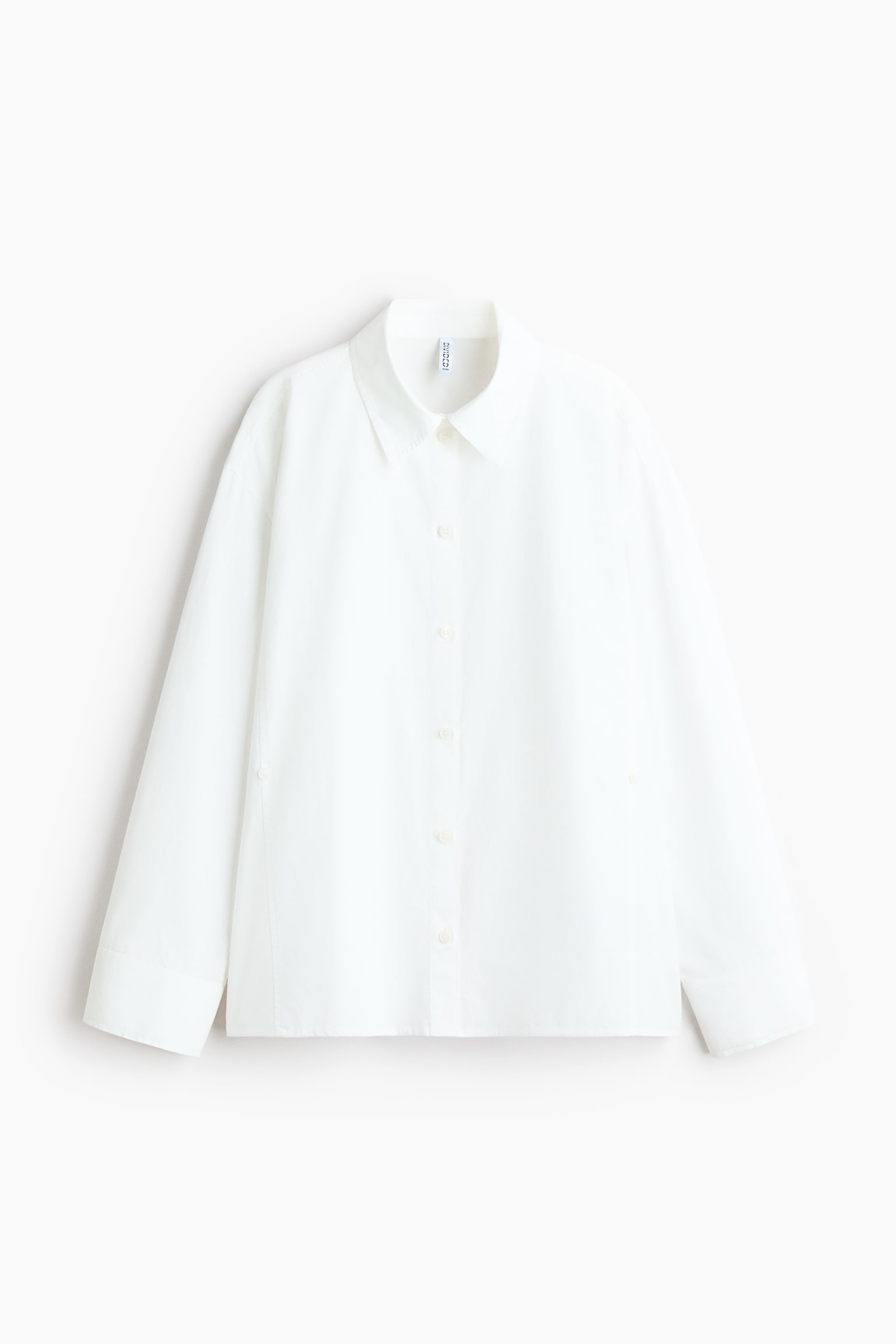 Tapered-Waist Poplin Shirt - White/Light blue - 1