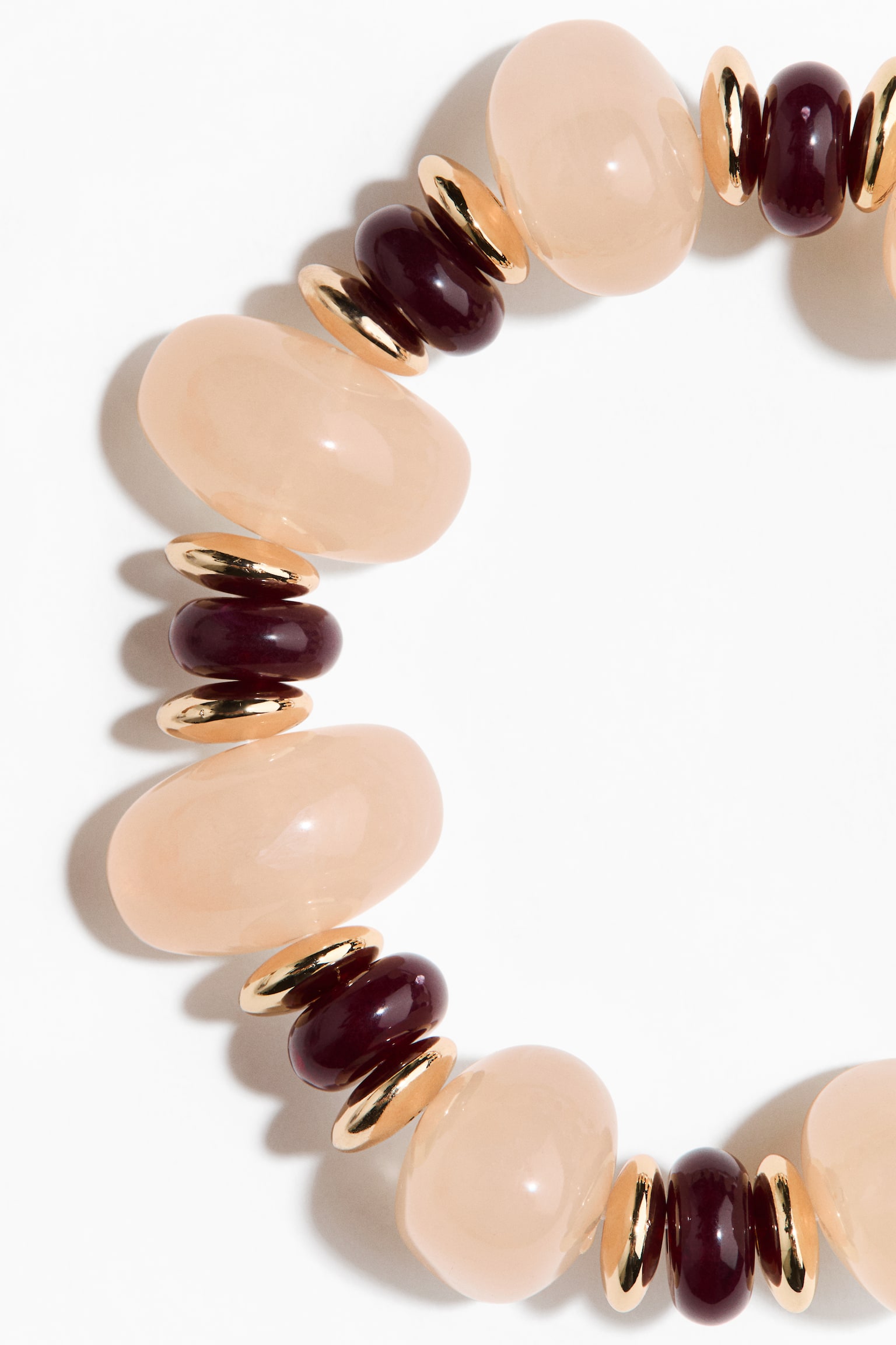 צמיד חרוזים - ורוד בהיר/זהוב - 3