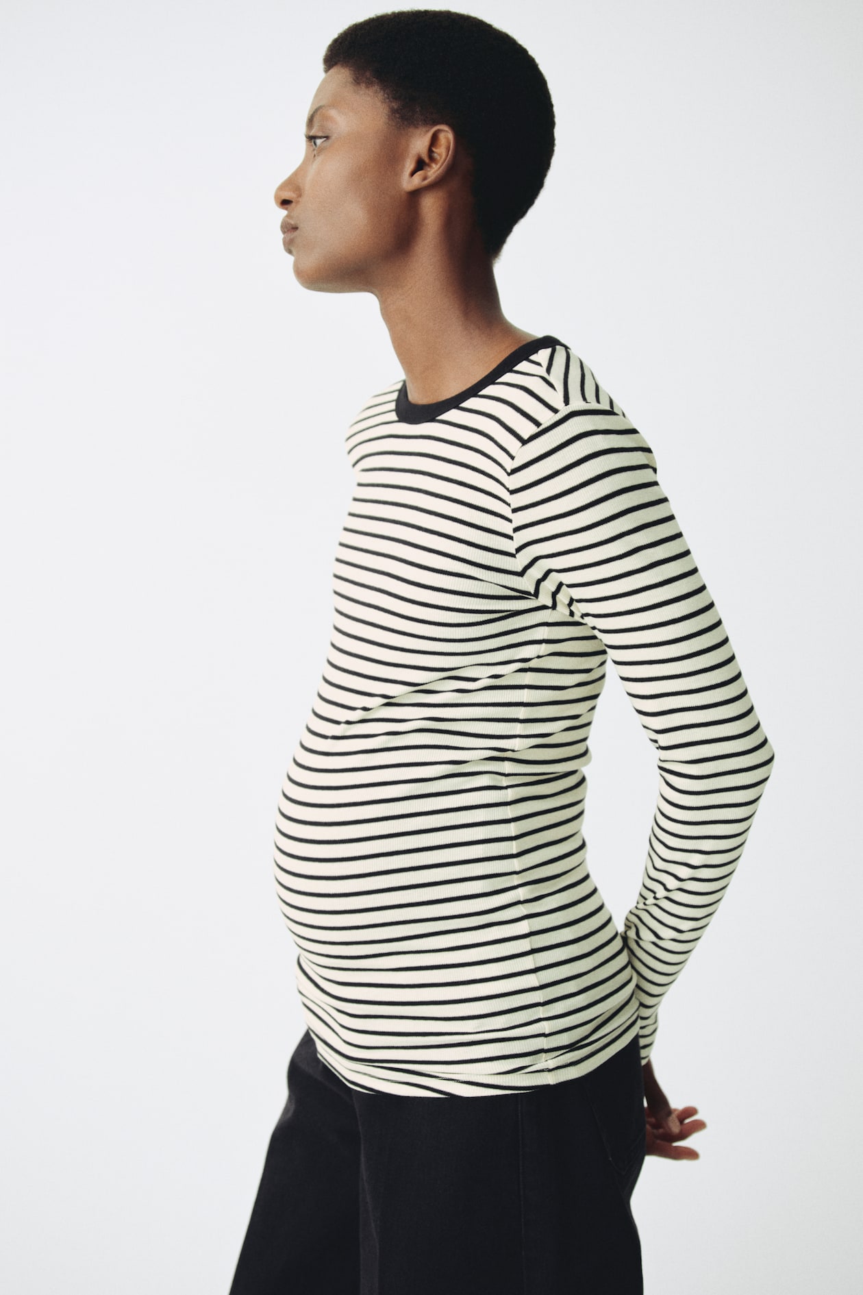 MAMA Ribbed Jersey Top - image 3