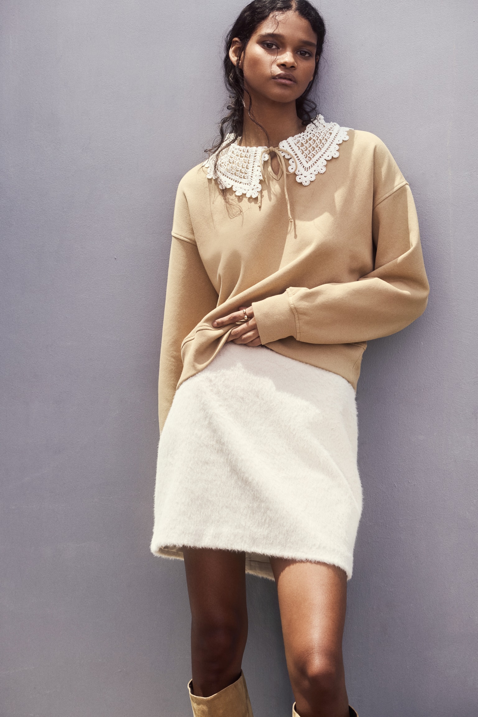 有領運動衫 - 米色/淺米色 - 5