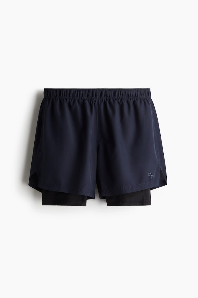 Doppellagige Sportshorts mit DryMove™ - Marineblau/Schwarz/Dunkelgrün/Gemustert/Helles Weinrot/Gemustert - 1