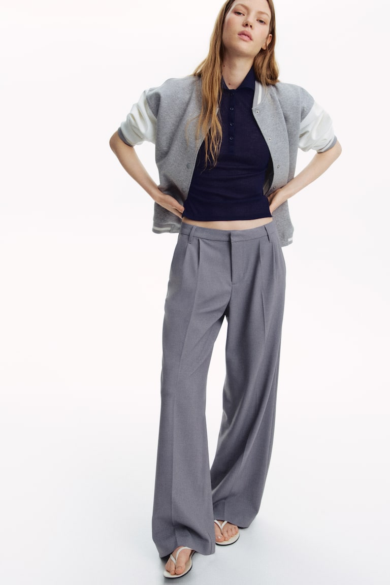 Ladies - Gray Wide-Leg Dress Pants - Size: 16 - H&M Ladies - Gray Wide-Leg Dress Pants - Size: 16 - H&M