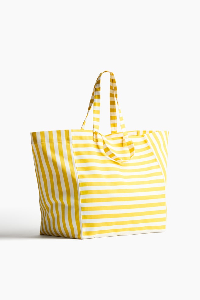 Cotton Canvas Beach bag - Yellow/striped/Blue/striped - 3