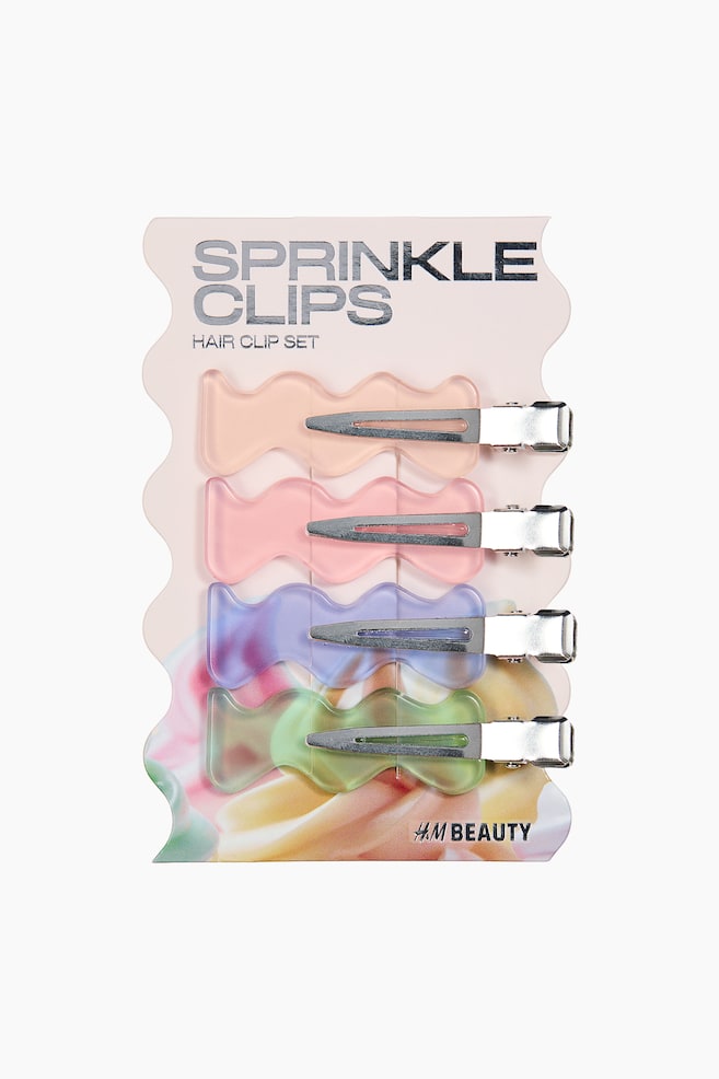 4-Pack Hair Clips - Light pink/light green - 1