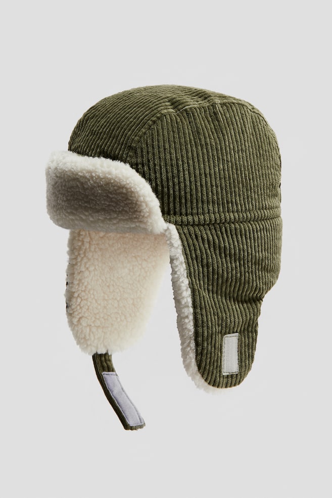 Trappermütze mit Teddyfleece-Futter - Khakigrün - 1